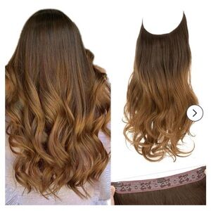 SARLA Ombre Invisible Wire Hair Extensions Long Wavy Curly Hair Extensions